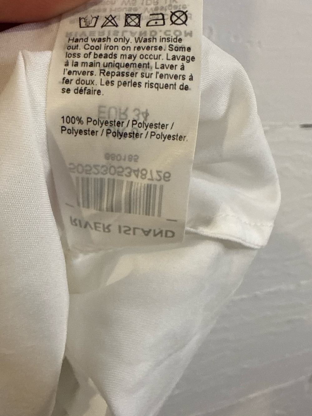River Island Ivory Beaded V-Neck Mini Dress - Picture 4 of 8